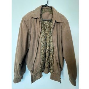 Vintage Preston & York Women’s Leather Suede Bomber Jacket Size Medium